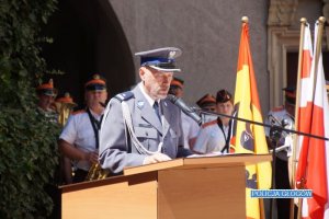 świeto policji 2019 - podinsp. Bogdan Kaleta w trakcie uroczystości moderator