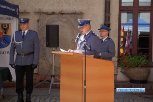 świeto policji 2019 - przemówienie Komendanta Powiatowego Policji w Głogowie mł. insp. Mariusza Bużdygana